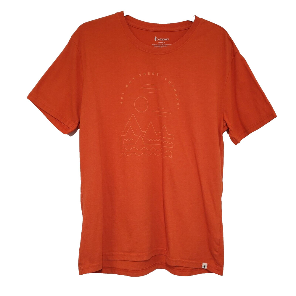 Cotopaxi T Shirt Women's XL Orange Graphic Organic Cotton Outdoor Hiking Casual